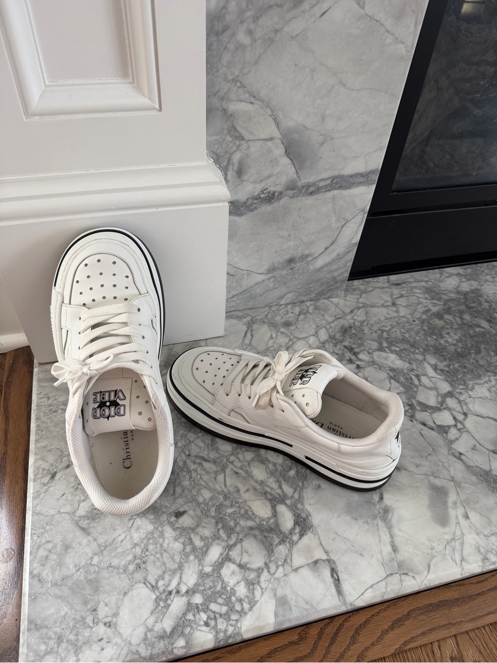 Dior White Low-Top Mesh Sneakers